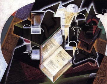  Pipe Oil Painting - book pipe and glasses Juan Gris